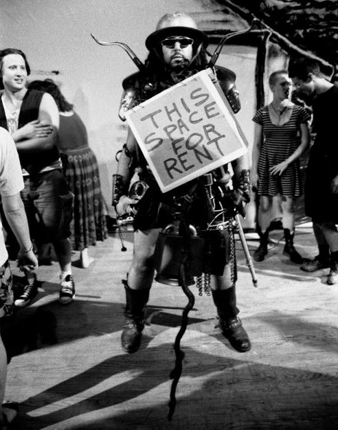 THIS SPACE FOR RENT On Stage Post "Twister" Party Boulder Theater July 4th, 1994 Photo by Seth Brigham