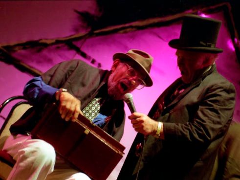 Allen Ginsberg & Ken Kesey Finale To Twister, A Play by Ken Kesey & The Merry Pranksters July 4th, 1994 Photo by Seth Brigham